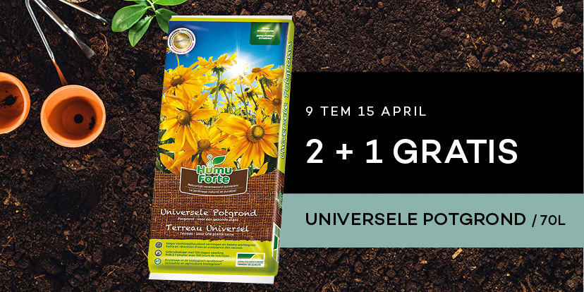 2+1 gratis op universele potgrond