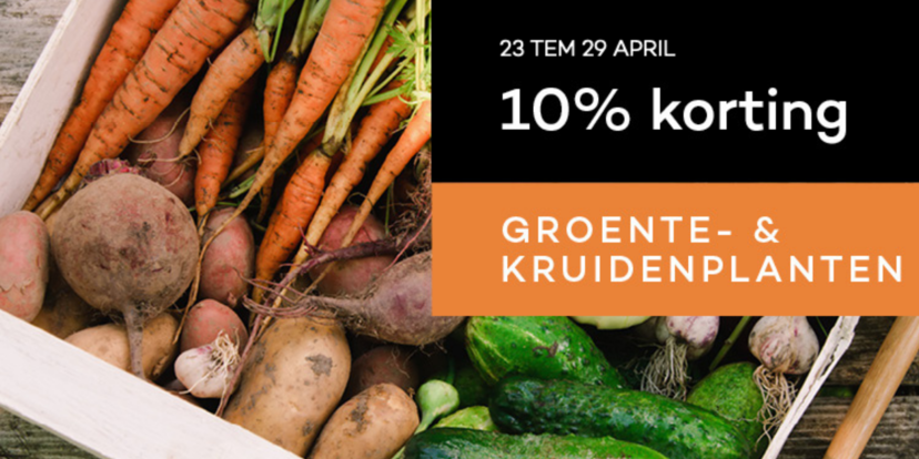 10% korting op groente- en kruidenplanten