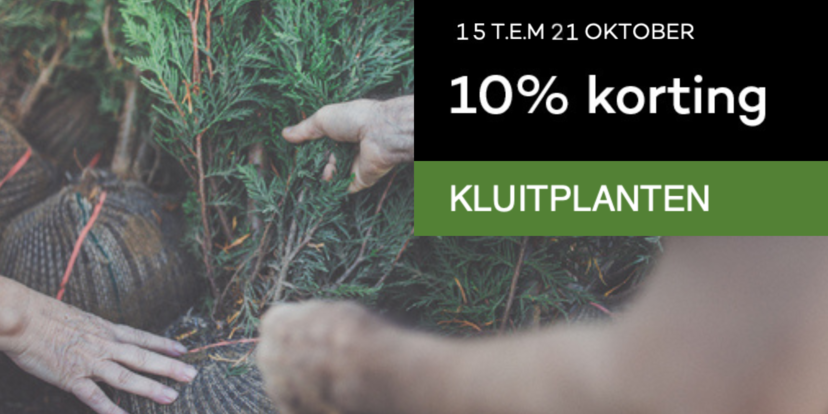 10% korting op haagplanten met kluit