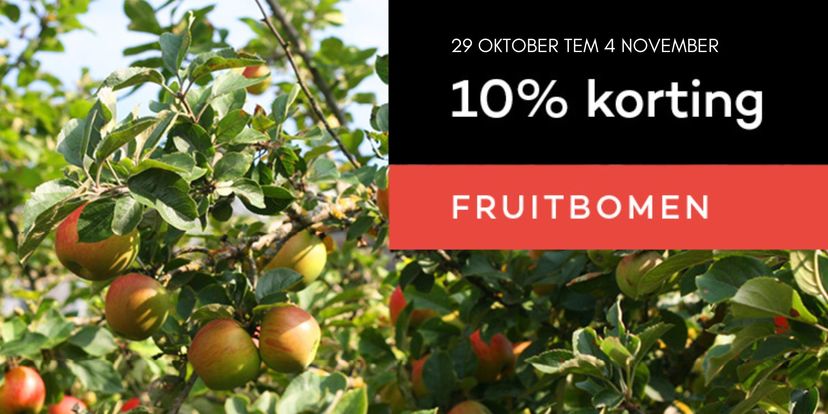 10% korting op fruitbomen!