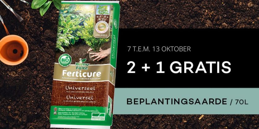 2+1 gratis op beplantingsaarde!