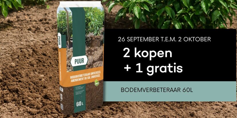 2+1 gratis op beplantingsaarde