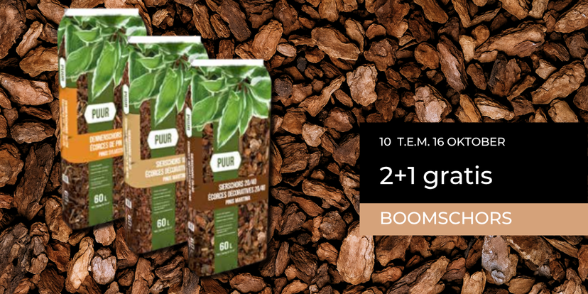 2+1 gratis op boomschors!